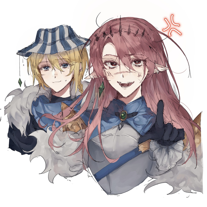 2boys, androgynous, animification, bishounen, blonde_hair, cape, commentary, crown