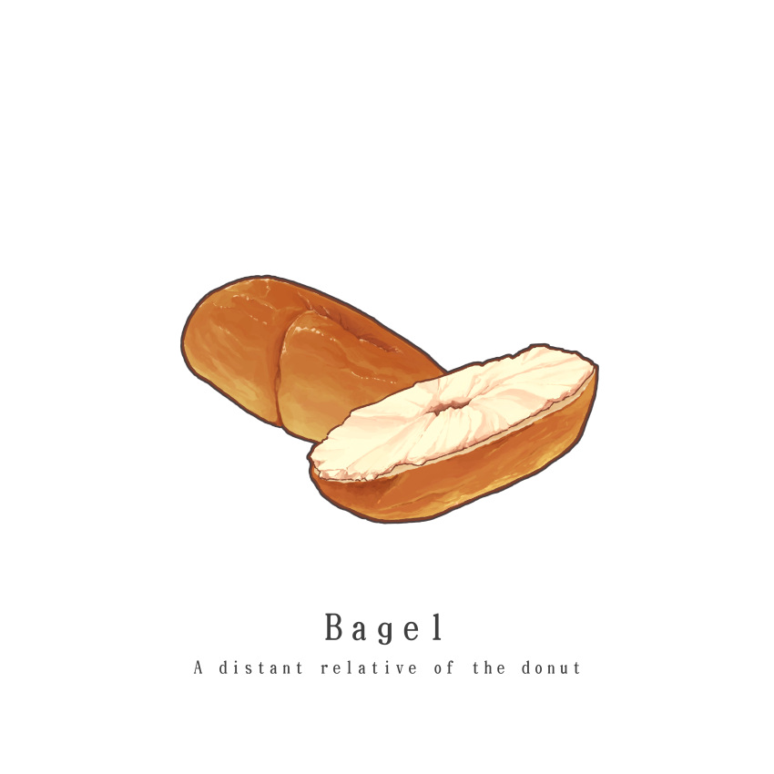 absurdres, algenartwork, bagel, bread, cream_cheese, food, food_focus, food_name
