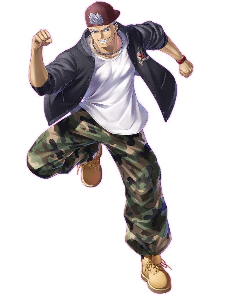 backwards_hat, black_jacket, boots, brown_footwear, brown_hair, cargo_pants, digimon, digimon_card_game, digimon_liberator, full_body, green_pants, grey_hair, hat, jacket, kazuki_seihou, official_art, pants, ryutaro_williams_(digimon), shirt, short_hair, simple_background, solo, transparent_background, white_shirt