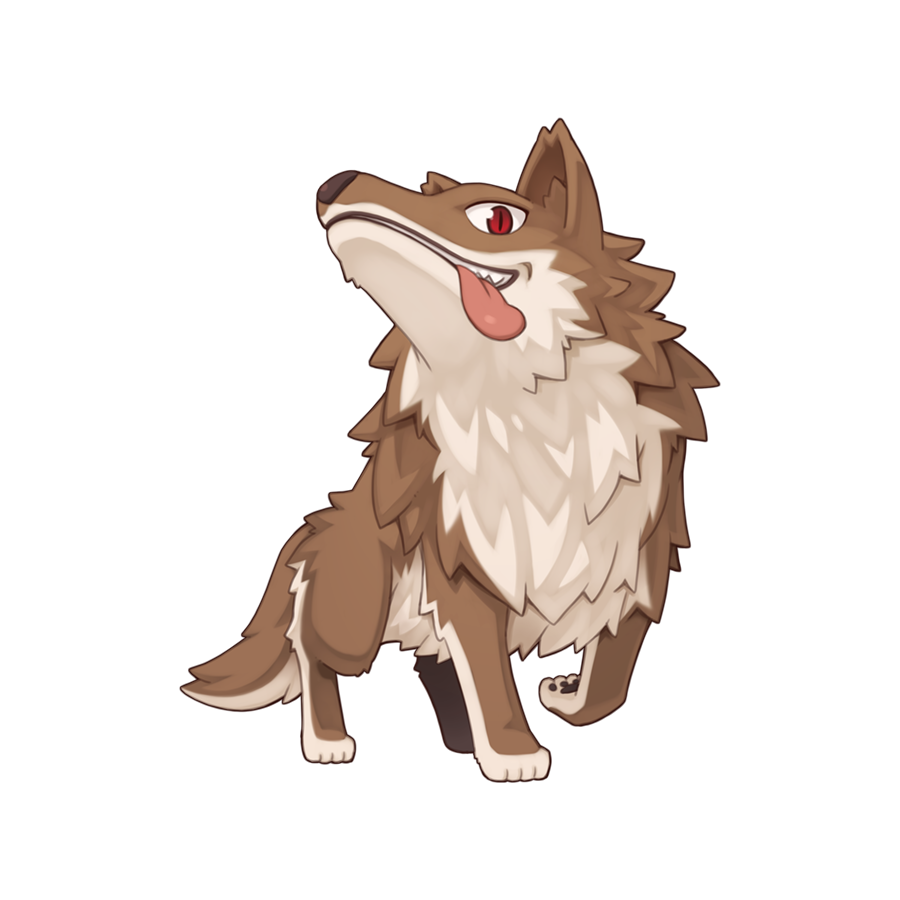 animal_focus, chibi, chibi_only, desert_wolf_(ragnarok_online), full_body, no_humans, official_art, ragnarok_online