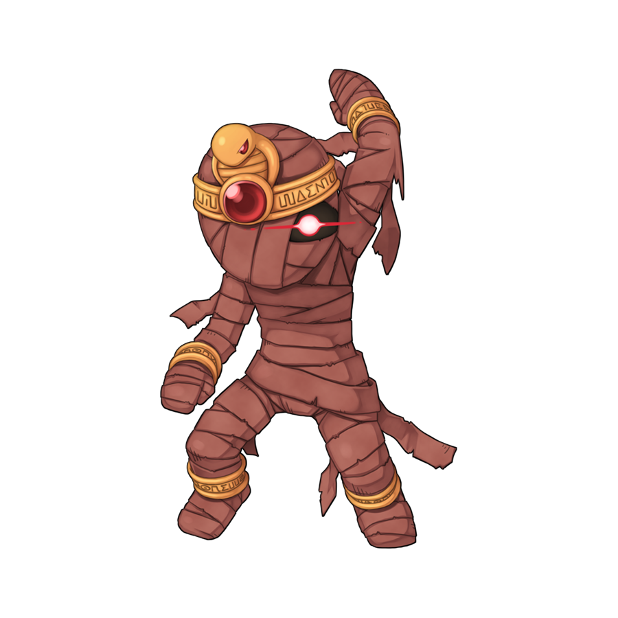 1boy, ancient_mummy, anklet, arm_up, bandages, bracelet, chibi, chibi_only