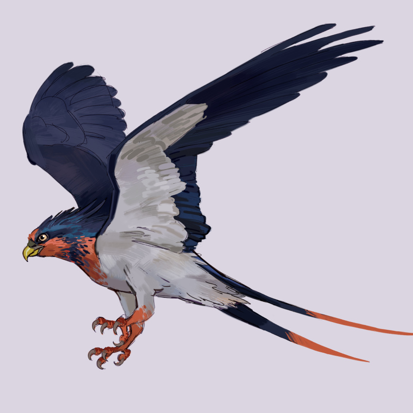absurdres, animal_focus, bird, closed_mouth, commentary, flying, full_body, grey_background
