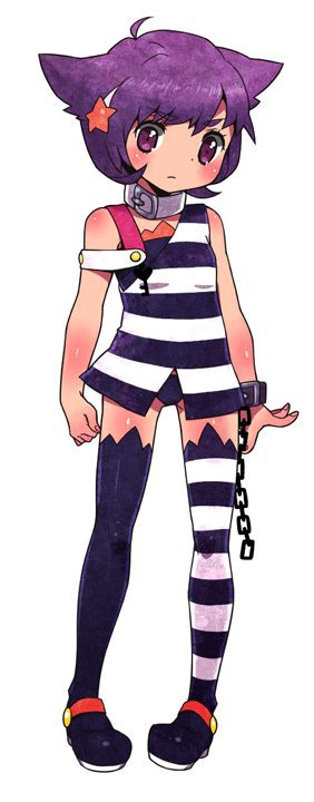 blush, body_blush, collar, criminal_girls, ichihaya, mismatched_legwear, official_art, panties