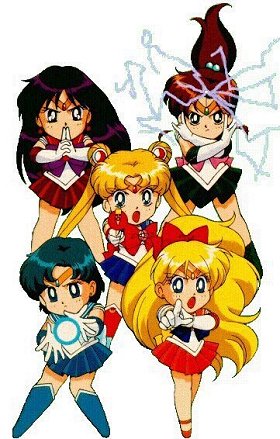 bishoujo_senshi_sailor_moon, chibi, lightning, sailor_jupiter, sailor_mars, sailor_mercury, sailor_moon, sailor_venus, yelling