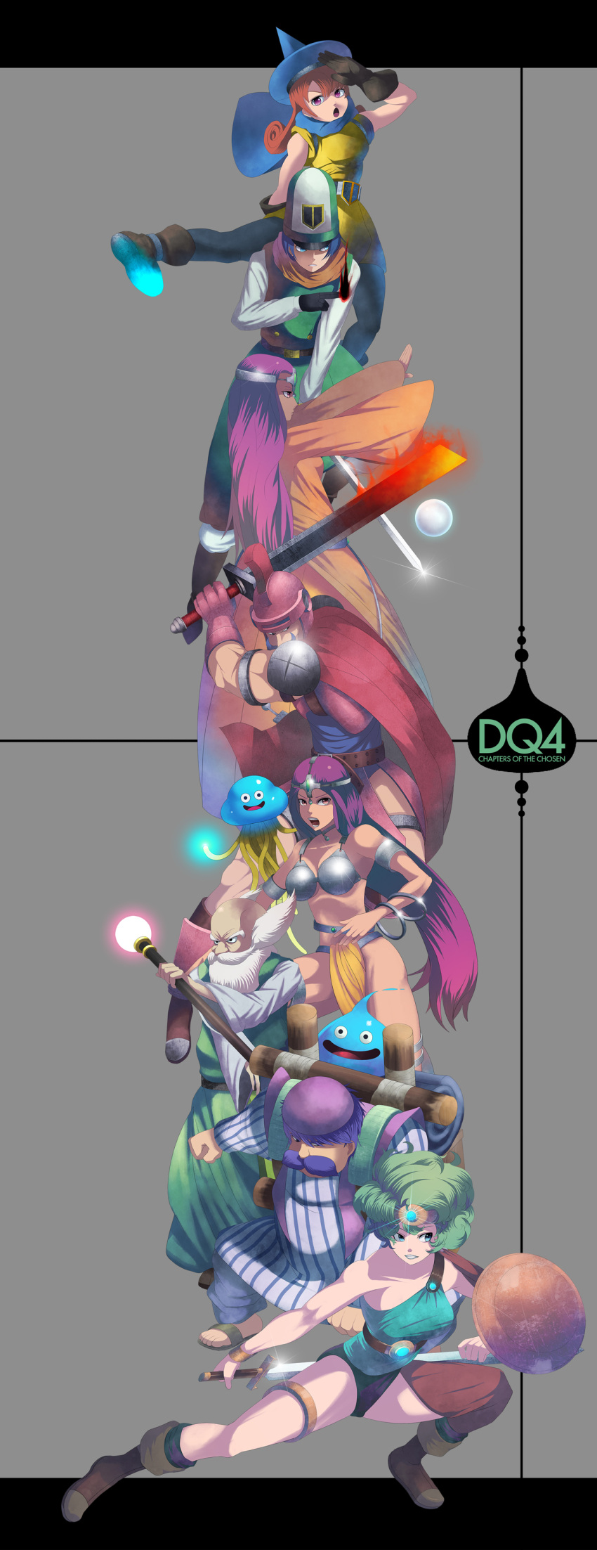 alena, aqua_eyes, armor, bad_id, bald, bangle, beard, belt