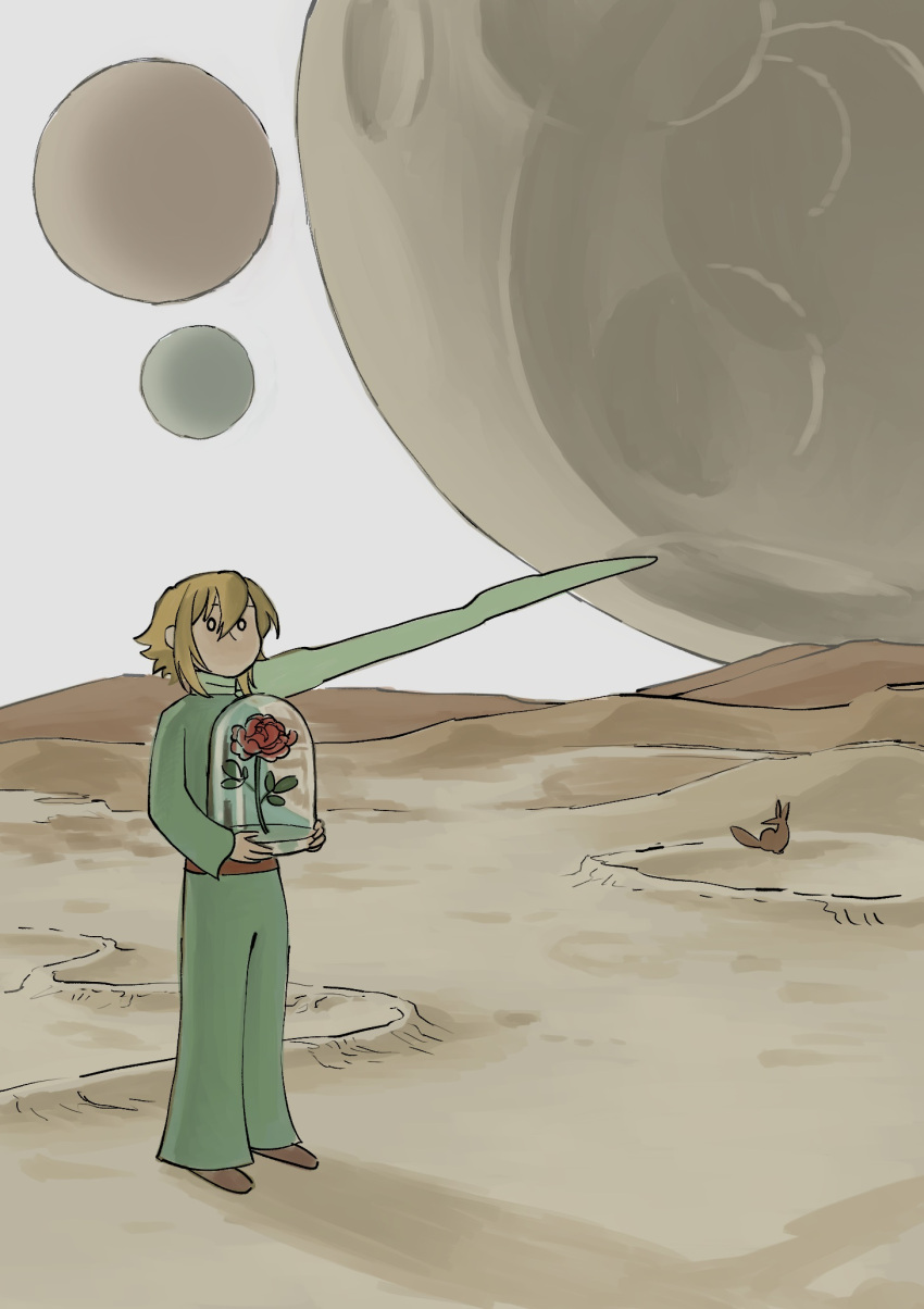 0_0, 1boy, alternate_costume, belt, blonde_hair, brown_belt, brown_footwear, commentary_request