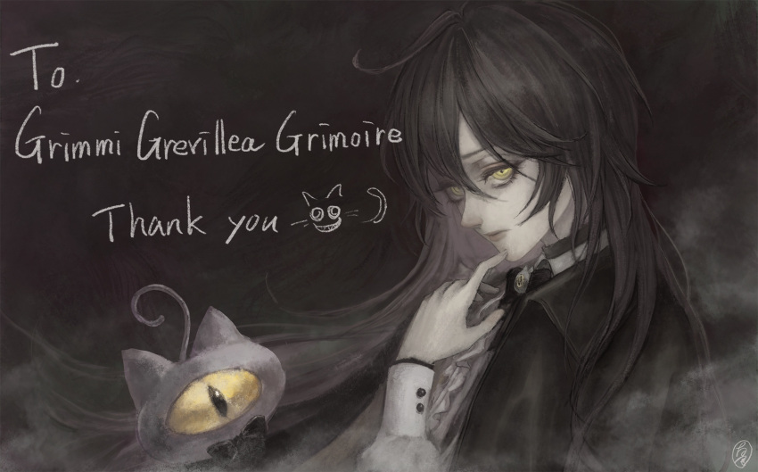 1girl, black_bow, black_bowtie, black_coat, black_hair, black_jacket, bow, bowtie