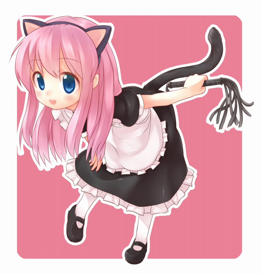 apron, bending, bent_over, blue_eyes, blush, cat_ears, highres, kurukuru@fundoshi