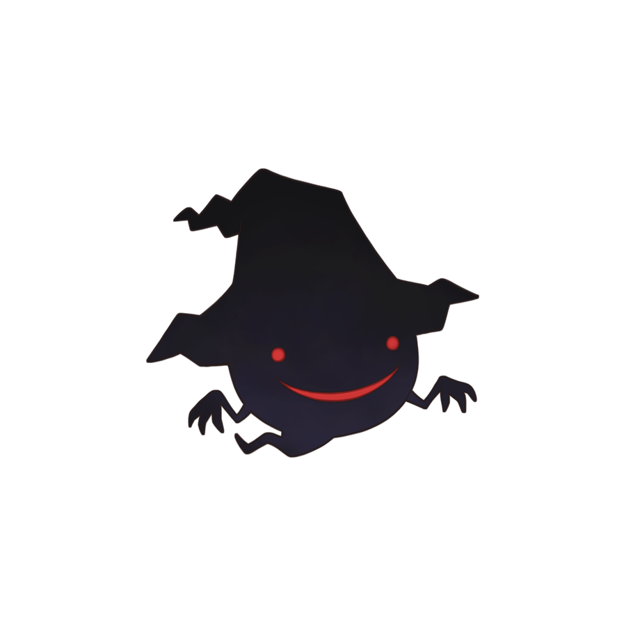 chibi, chibi_only, full_body, ghost, hat, no_humans, official_art, open_mouth