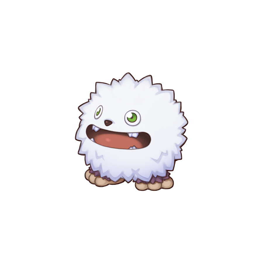 chibi, chibi_only, creature, full_body, green_eyes, looking_afar, no_humans, official_art