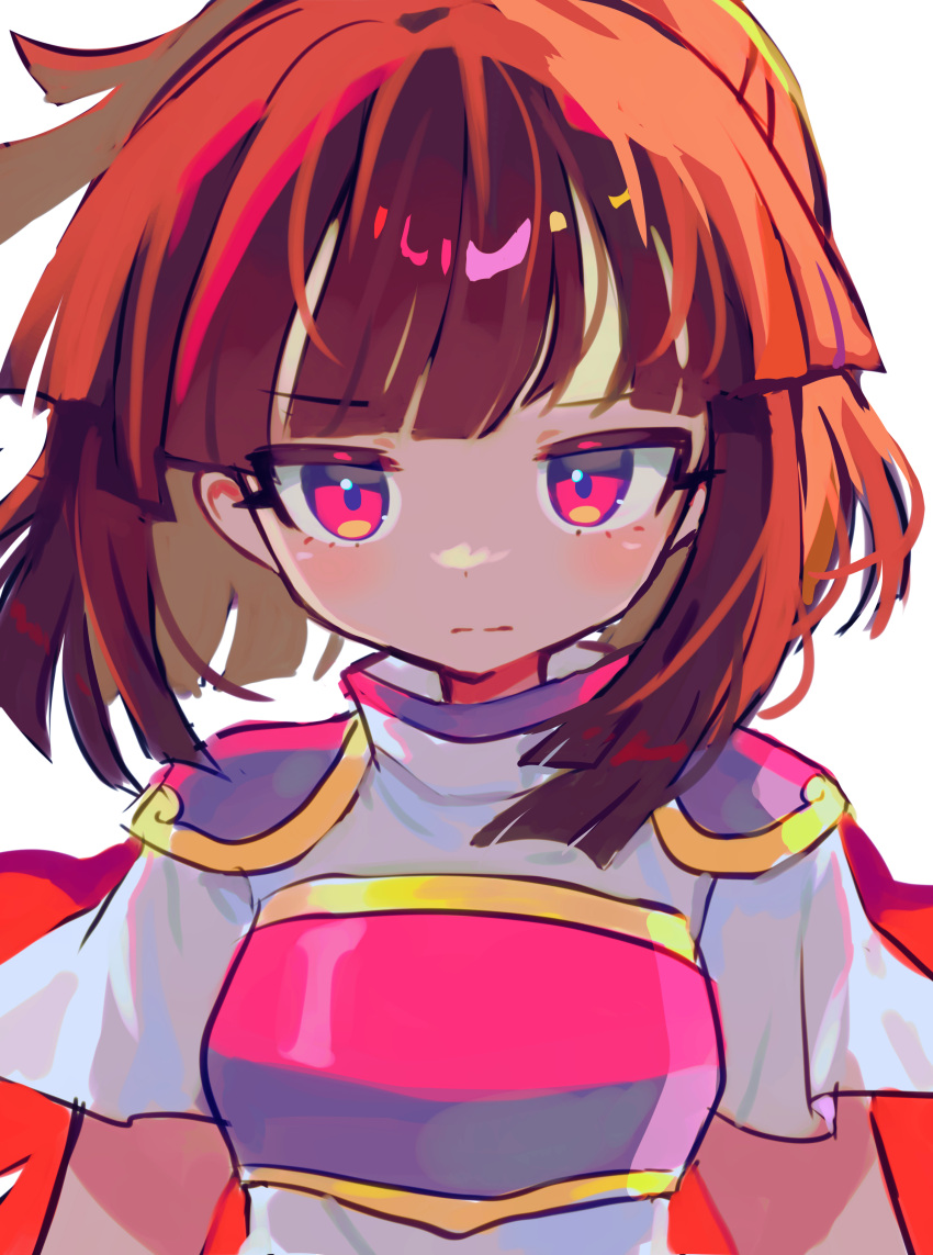 1girl, absurdres, alternate_color, alternate_eye_color, arle_nadja, armor, blunt_bangs, blush