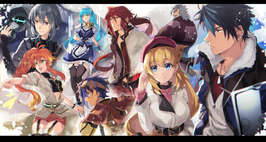 4boys, 4girls, aaron_wei, agnes_claudel, beret, bergard_zeman, blonde_hair, blue_coat