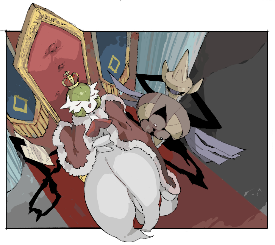 aegislash, apios, bad_id, bad_pixiv_id, bob_cut, cape, carpet, closed_eyes