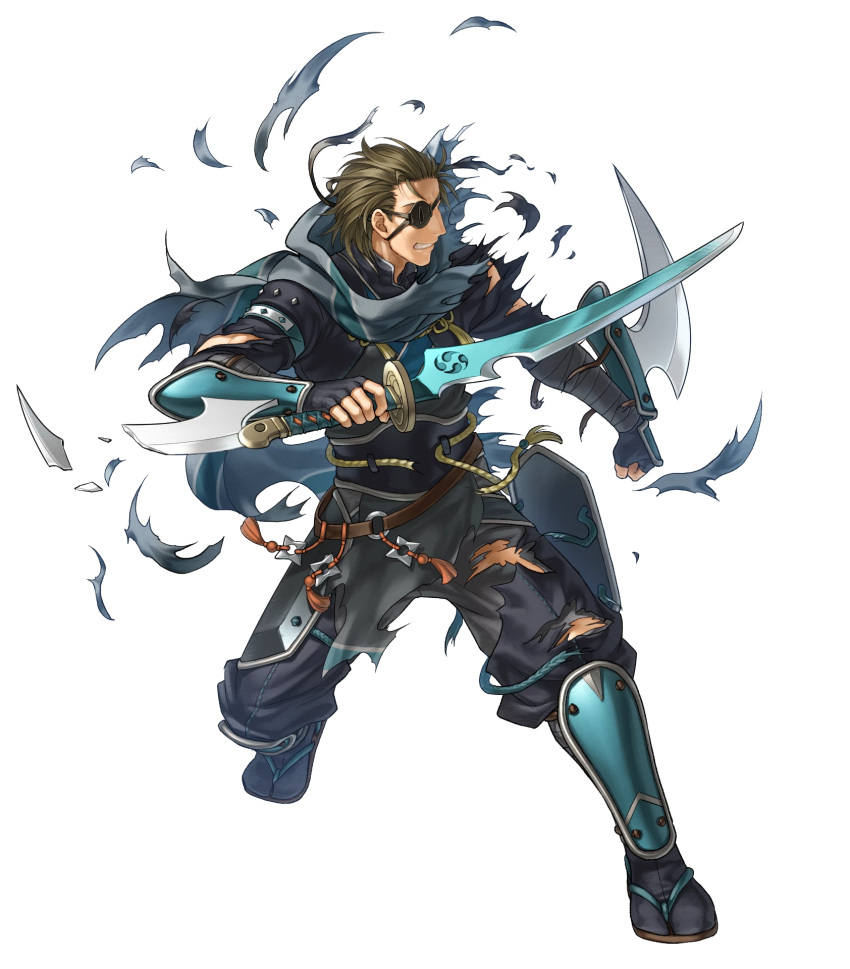 1boy, armor, brown_hair, eyepatch, fire_emblem, fire_emblem:_radiant_dawn, fire_emblem_heroes, full_body