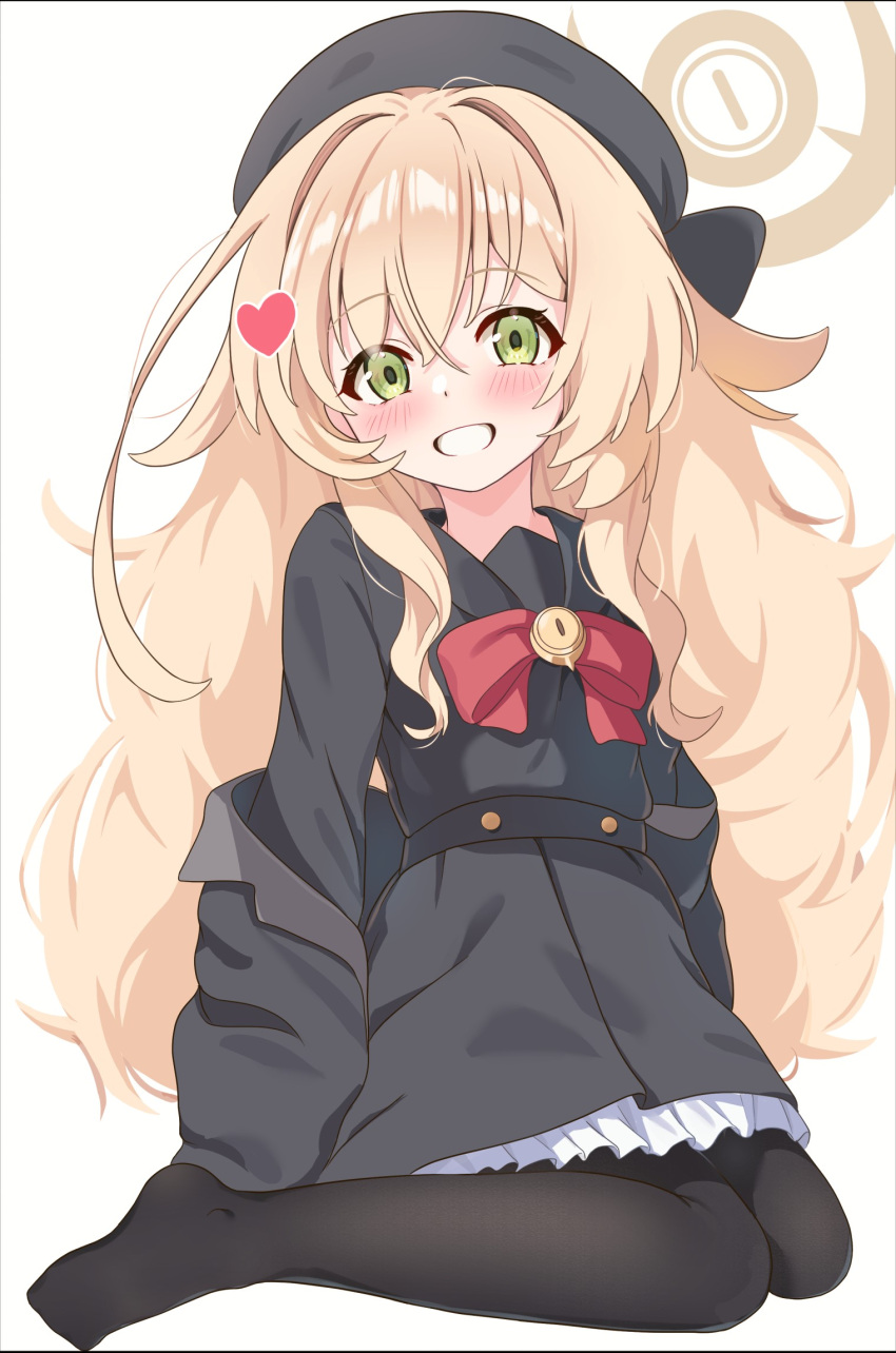 1girl, beret, black_coat, black_hat, black_pantyhose, black_sailor_collar, black_skirt, blonde_hair