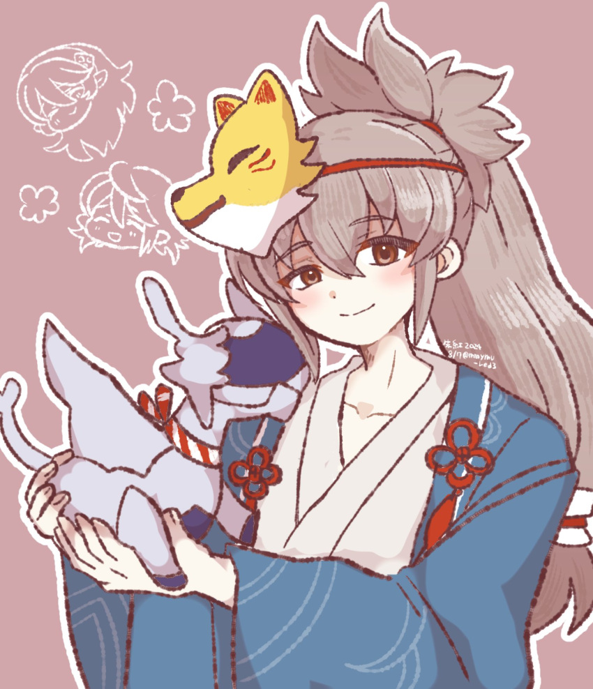 1boy, brown_eyes, character_doll, corrin_(fire_emblem), fire_emblem, fire_emblem_fates, fire_emblem_heroes, fox_mask
