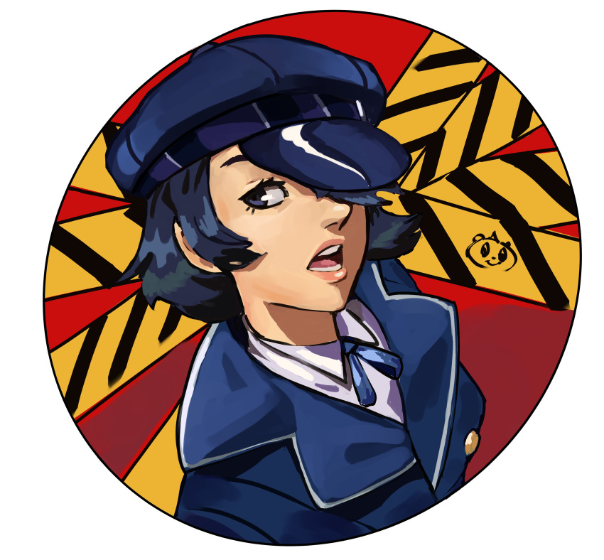 1girl, absurdres, blue_eyes, blue_hair, blue_hat, blue_jacket, blue_ribbon, cabbie_hat