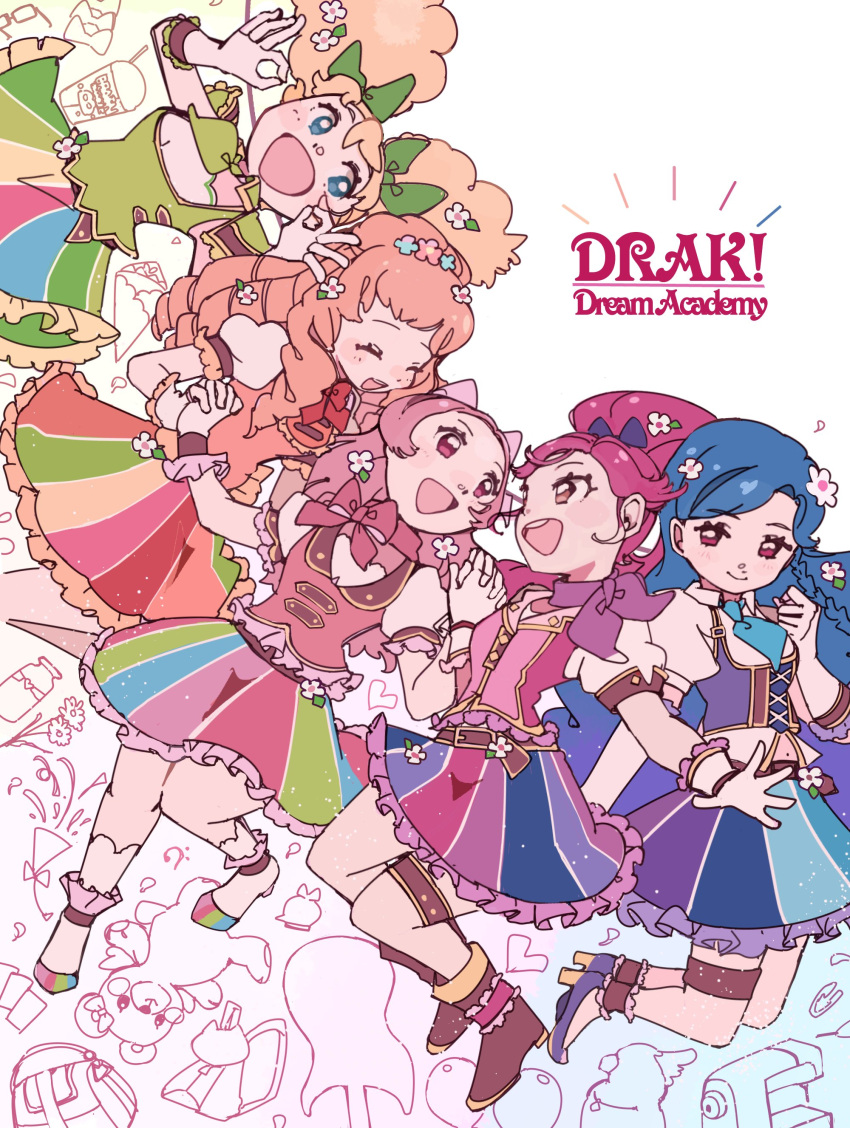 5girls, absurdres, aikatsu!, aikatsu!_(series), blonde_hair, blue_eyes, blue_hair, blush
