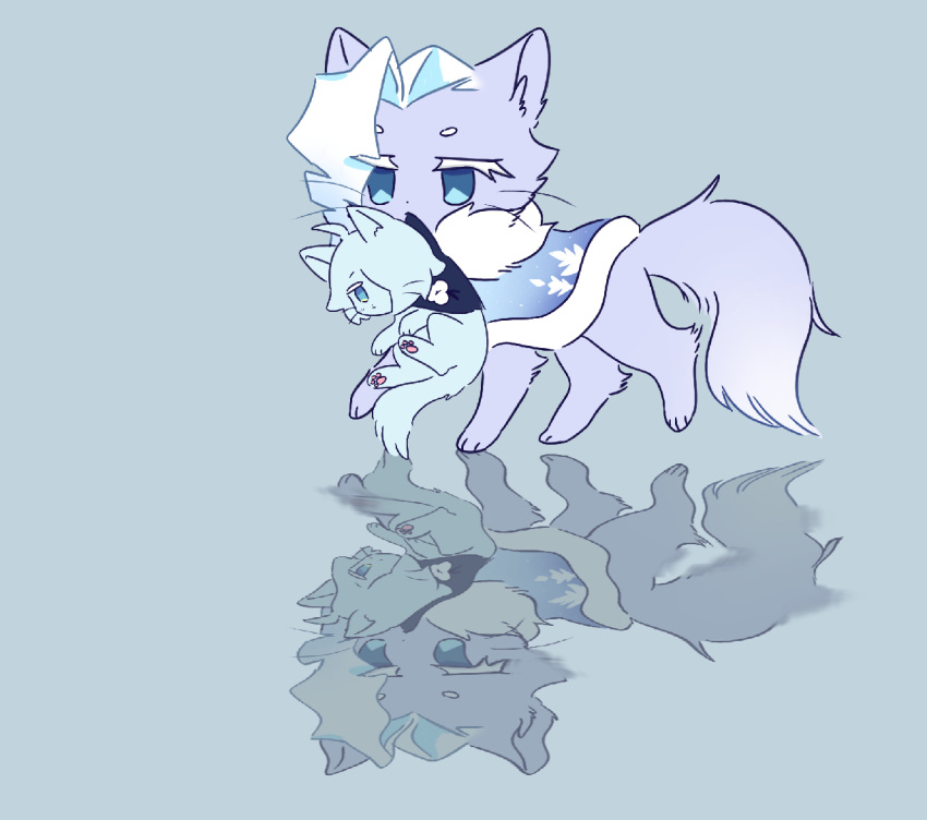 ahoge, animal, animal_focus, animalization, blue_background, blue_eyes, blue_fur, cape