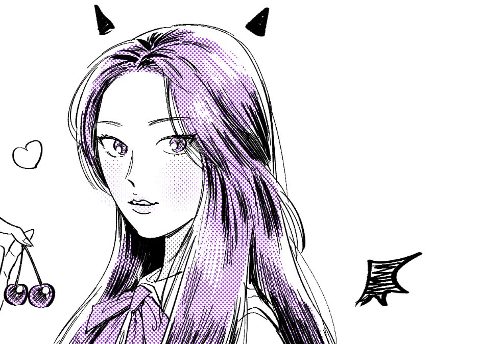 1girl, cherry, choerry, collared_shirt, commentary_request, food, fruit, heart