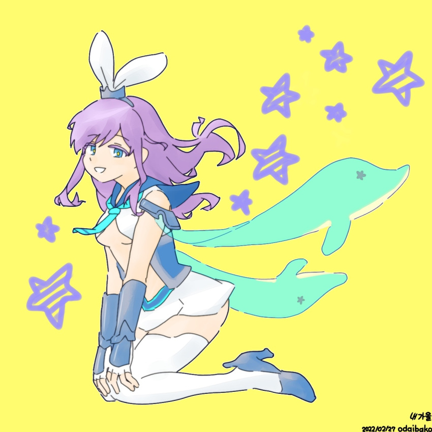 2022, armor, armored_gloves, bad_id, bad_twitter_id, blue_eyes, breasts, dated
