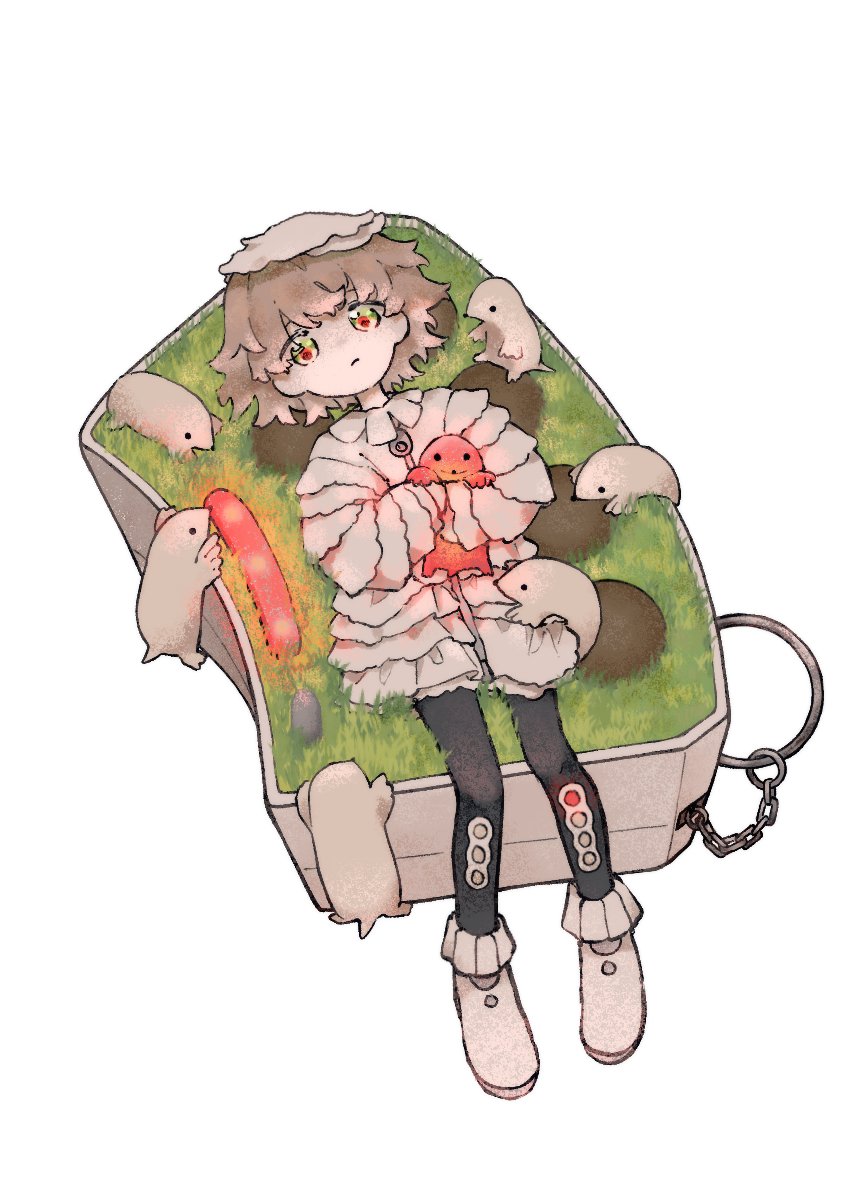 1other, :/, androgynous, animal, animal_hug, black_pantyhose, box, coat