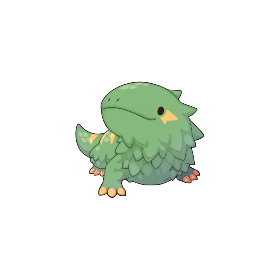 animal_focus, chibi, chibi_only, closed_mouth, full_body, lizard, no_humans, official_art