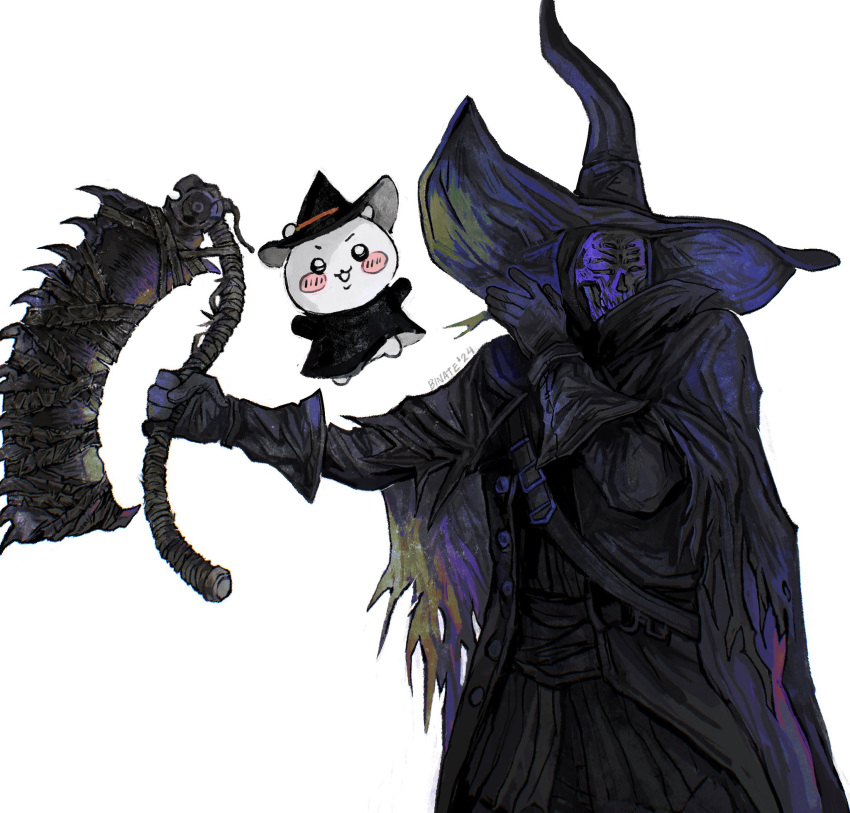 1other, ambiguous_gender, binatestars, black_cape, black_gloves, black_pants, black_robe, bloodborne