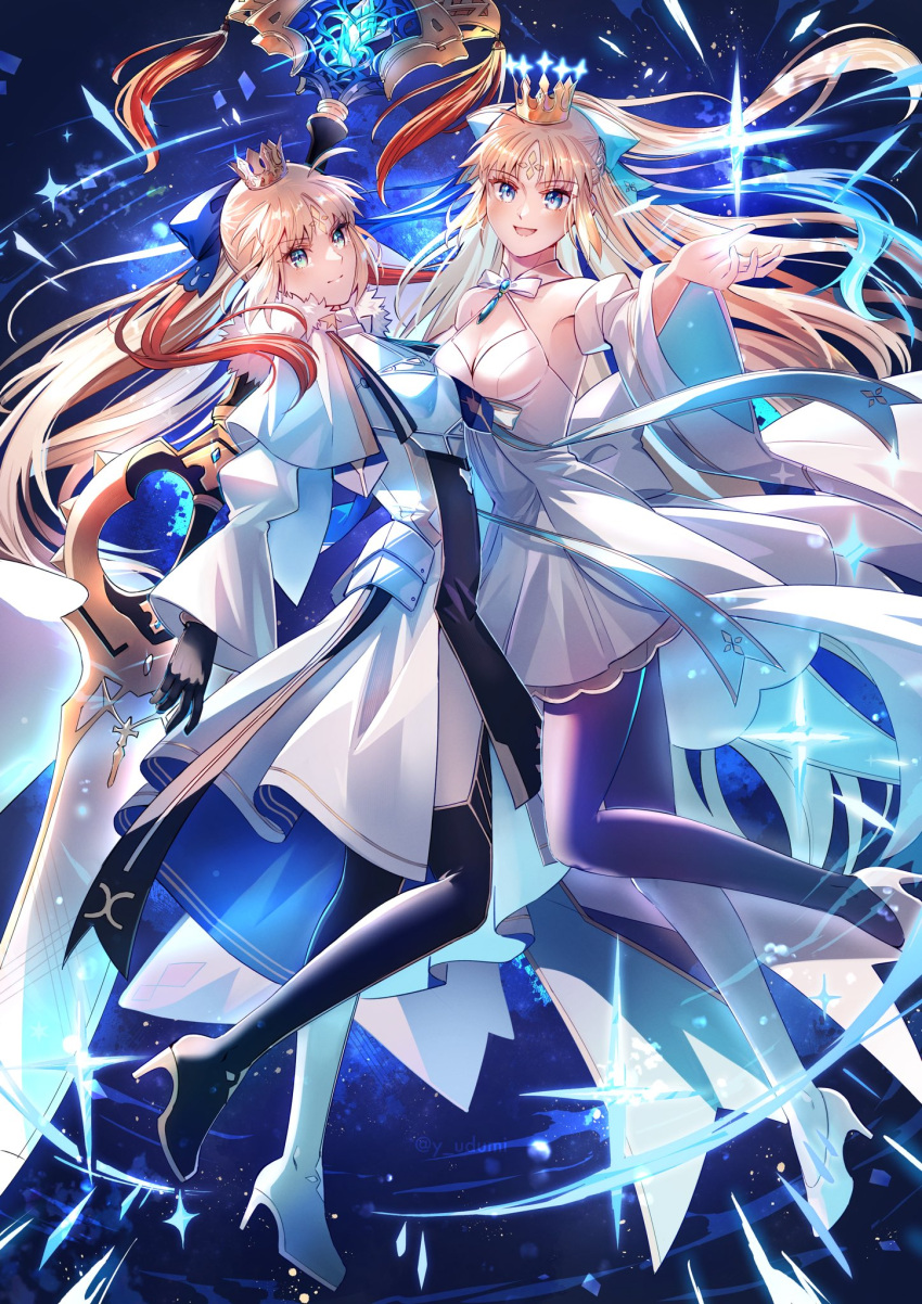 1girl, ahoge, armor, armored_dress, artoria_caster_(fate), artoria_caster_(swimsuit)_(fate), artoria_caster_(third_ascension)_(fate), artoria_pendragon_(fate)