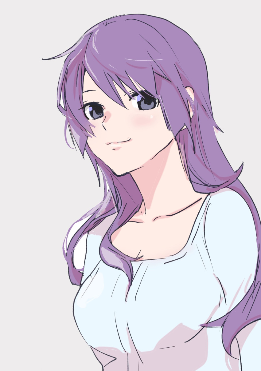 1girl, bakemonogatari, breasts, close-up, collarbone, hair_between_eyes, hair_over_one_eye, highres