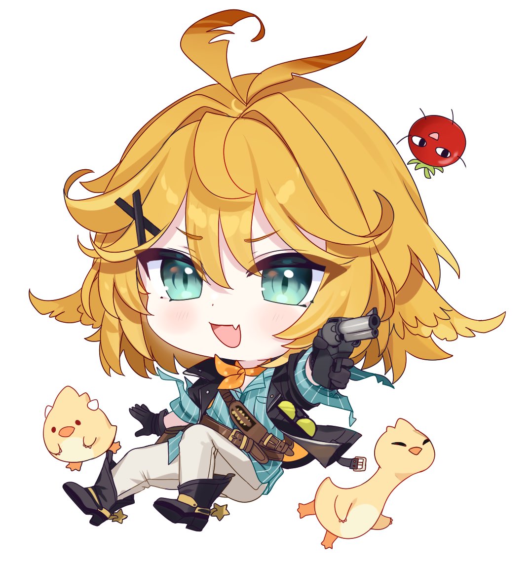 :d, ahoge, aqua_eyes, aqua_shirt, belt, black_footwear, black_gloves, black_jacket