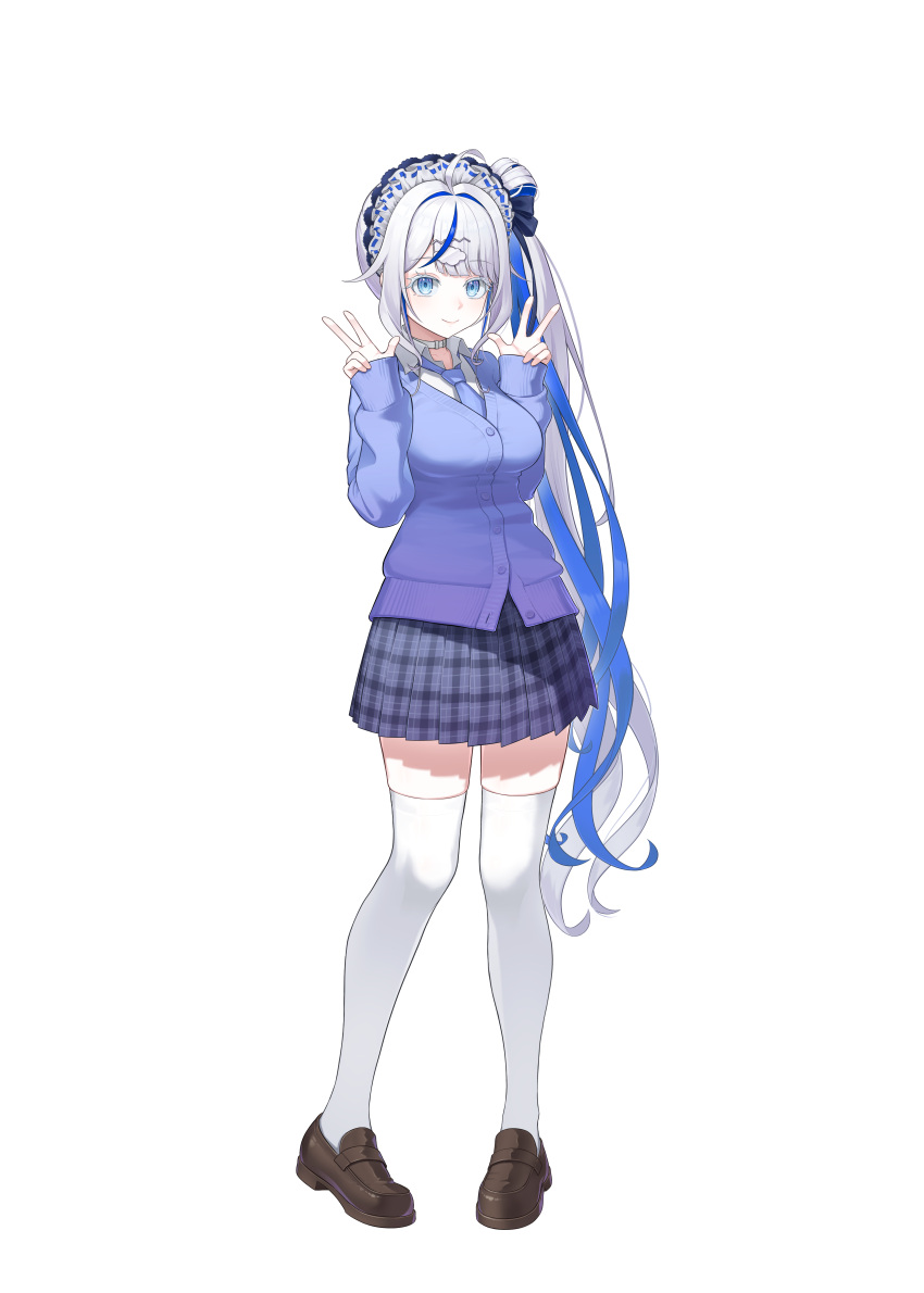 1girl, absurdres, ahoge, alternate_costume, aokumo_rin, belt, belt_collar, black_ribbon