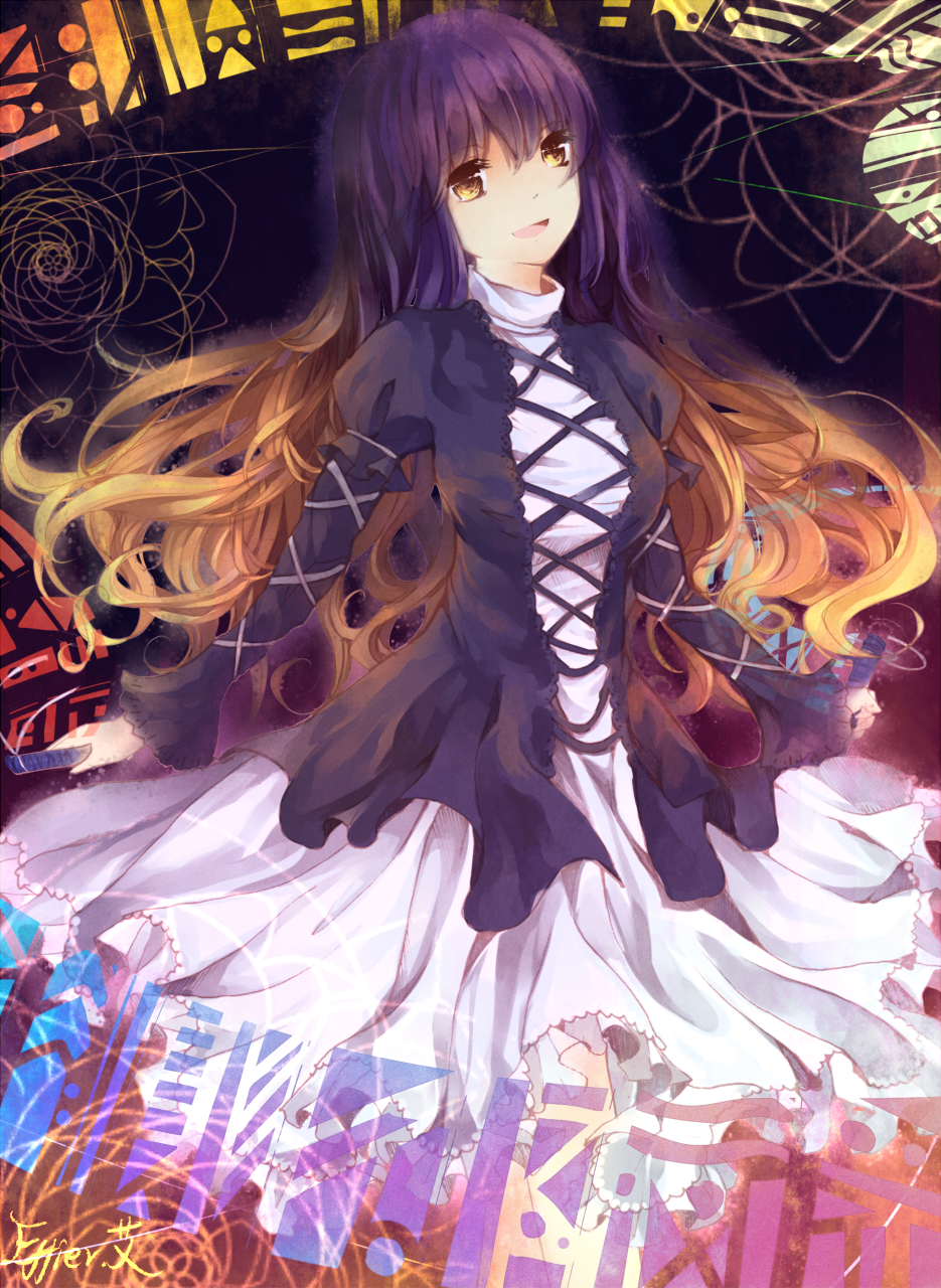 dress, effier_kyo, gradient_hair, highres, hijiri_byakuren, long_hair, multicolored_hair, solo