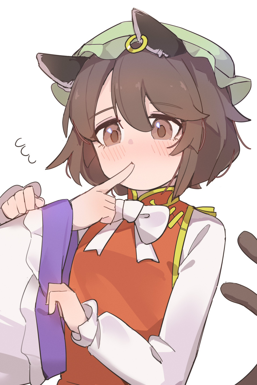 2girls, absurdres, animal_ear_piercing, animal_ears, blush, bow, bowtie, brown_eyes