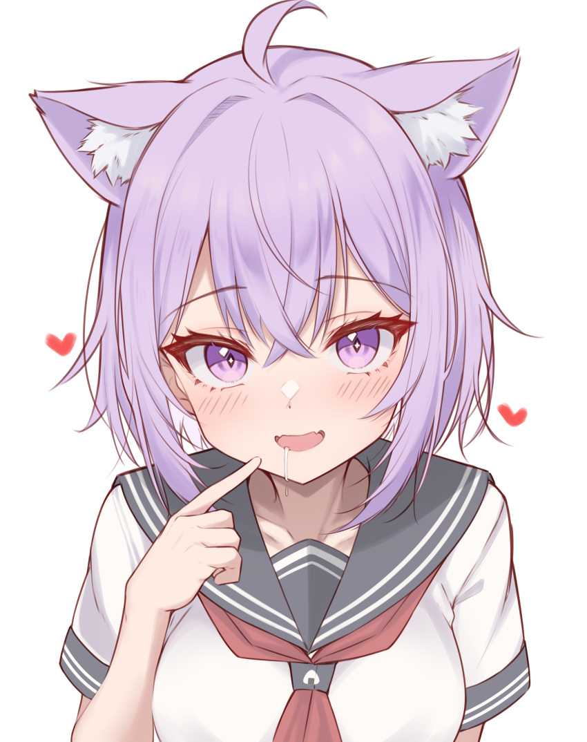 1girl, absurdres, ahoge, alternate_costume, amaki_daisuke, animal_ear_fluff, animal_ears, blue_sailor_collar