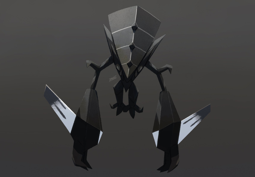 black_gemstone, clawed_gauntlets, claws, crystal, ewokakukaede, floating, head_down, highres