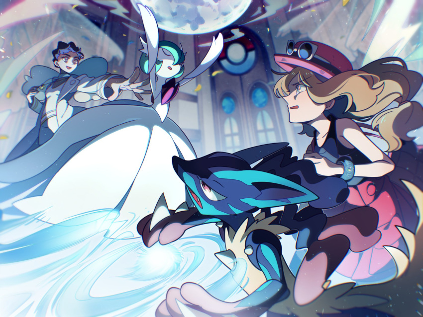 3girls, battle, black_fur, black_shirt, blue_fur, body_fur, brown_hair, closed_eyes