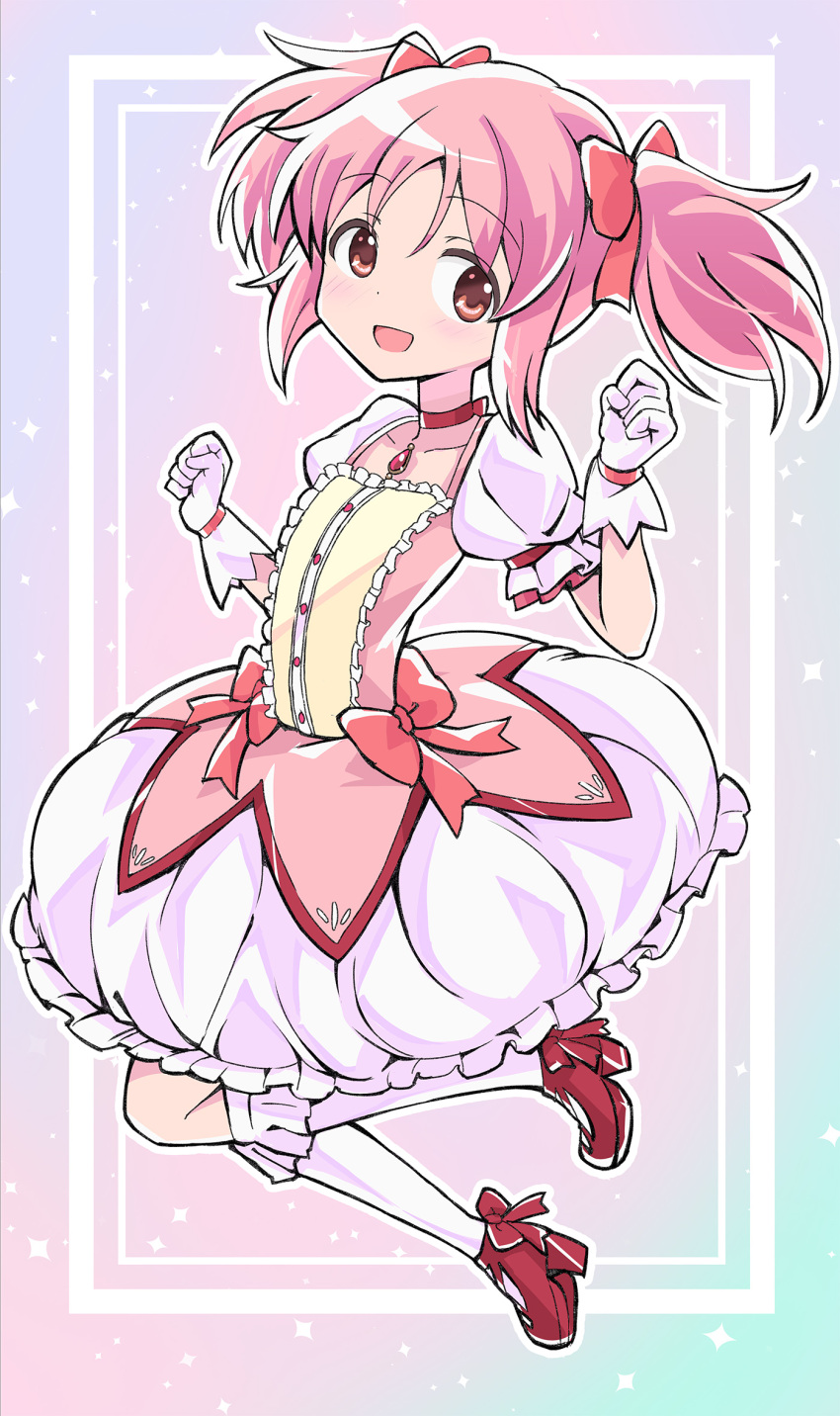 1girl, bow, bow_choker, bubble_skirt, buttons, center_frills, chest_jewel, choker