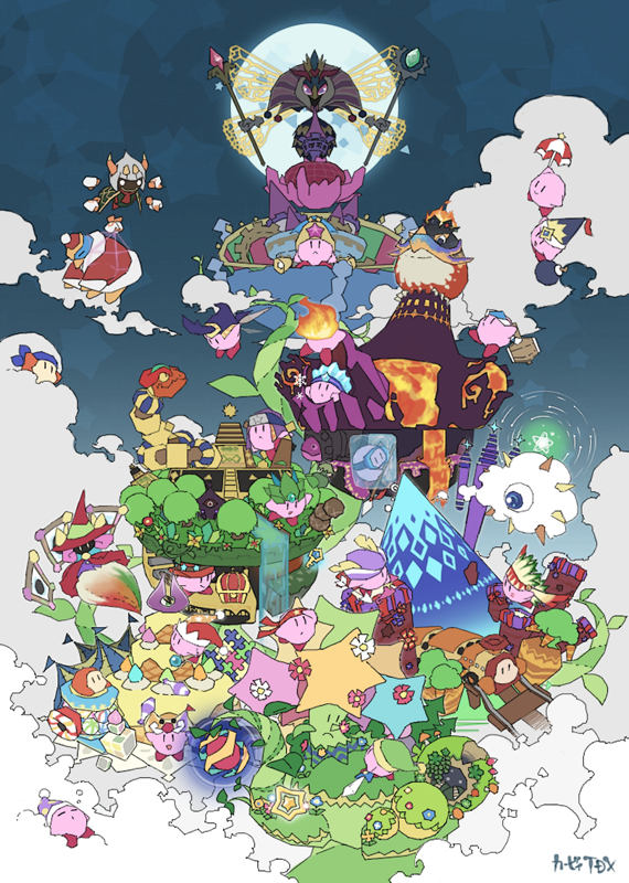 archer_kirby, bandana, bandana_waddle_dee, beam_kirby, beetle_kirby, blue_bandana, blush_stickers, bomb_kirby