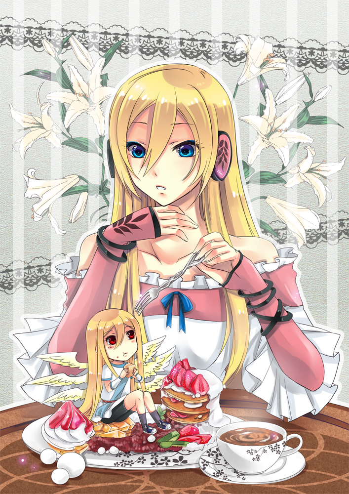 aphrodi, aphrodite_(inazuma_eleven), awh, bad_id, blonde_hair, blue_eyes, cake, chibi
