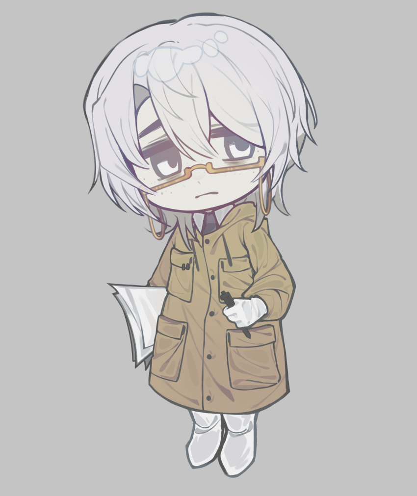 1boy, bai_ling_(touqi_guaitan), black_necktie, brown_coat, chinese_commentary, closed_mouth, coat, collared_shirt