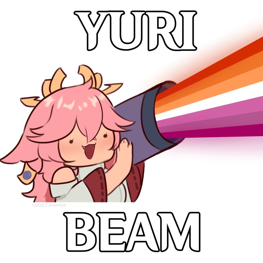 1girl, animal_ears, artist_name, chibi, chibi_only, cloudfaramore, commentary, detached_sleeves