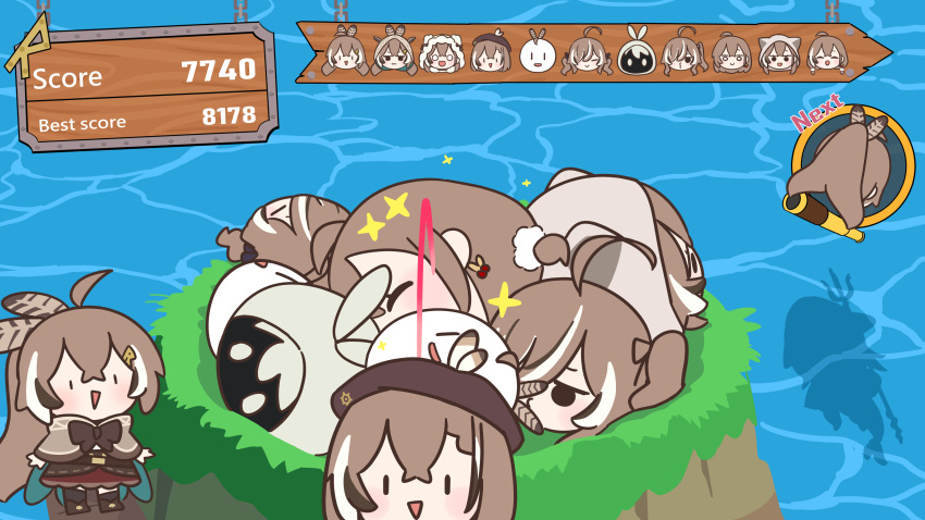 2girls, :3, :d, =_=, ^_^, absurdres, ahoge, beret