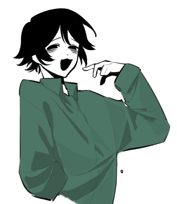 1boy, :3, asamikhya, bei_fengling, black_eyes, black_hair, chinese_commentary, collared_shirt