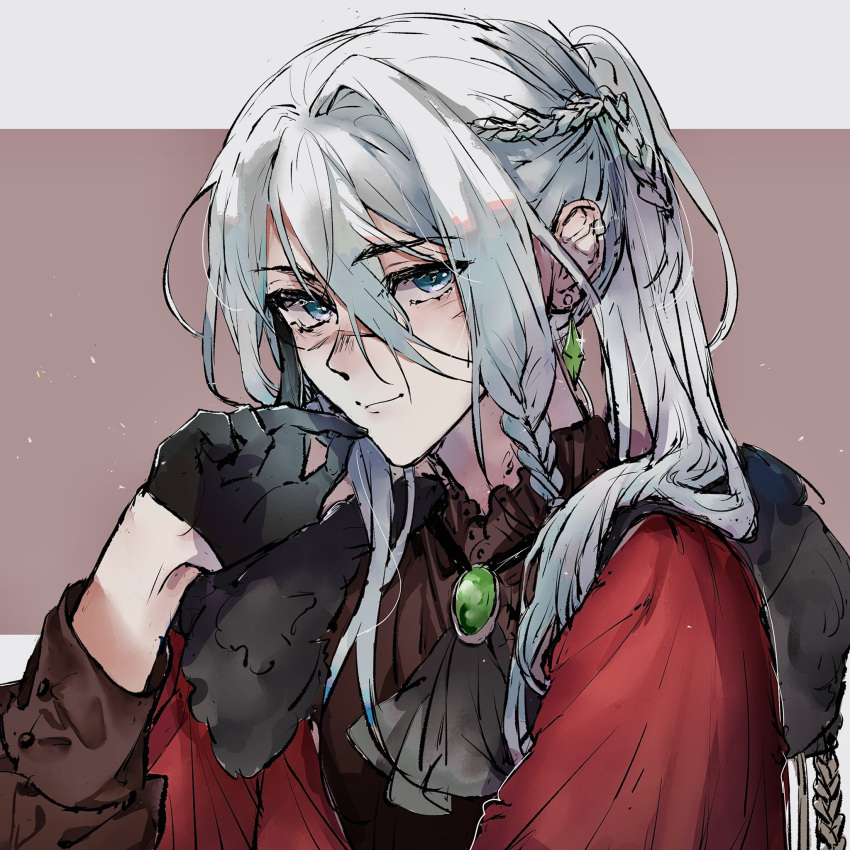 1boy, alternate_eye_color, alternate_hair_color, alternate_universe, androgynous, bishounen, blue_eyes, braid