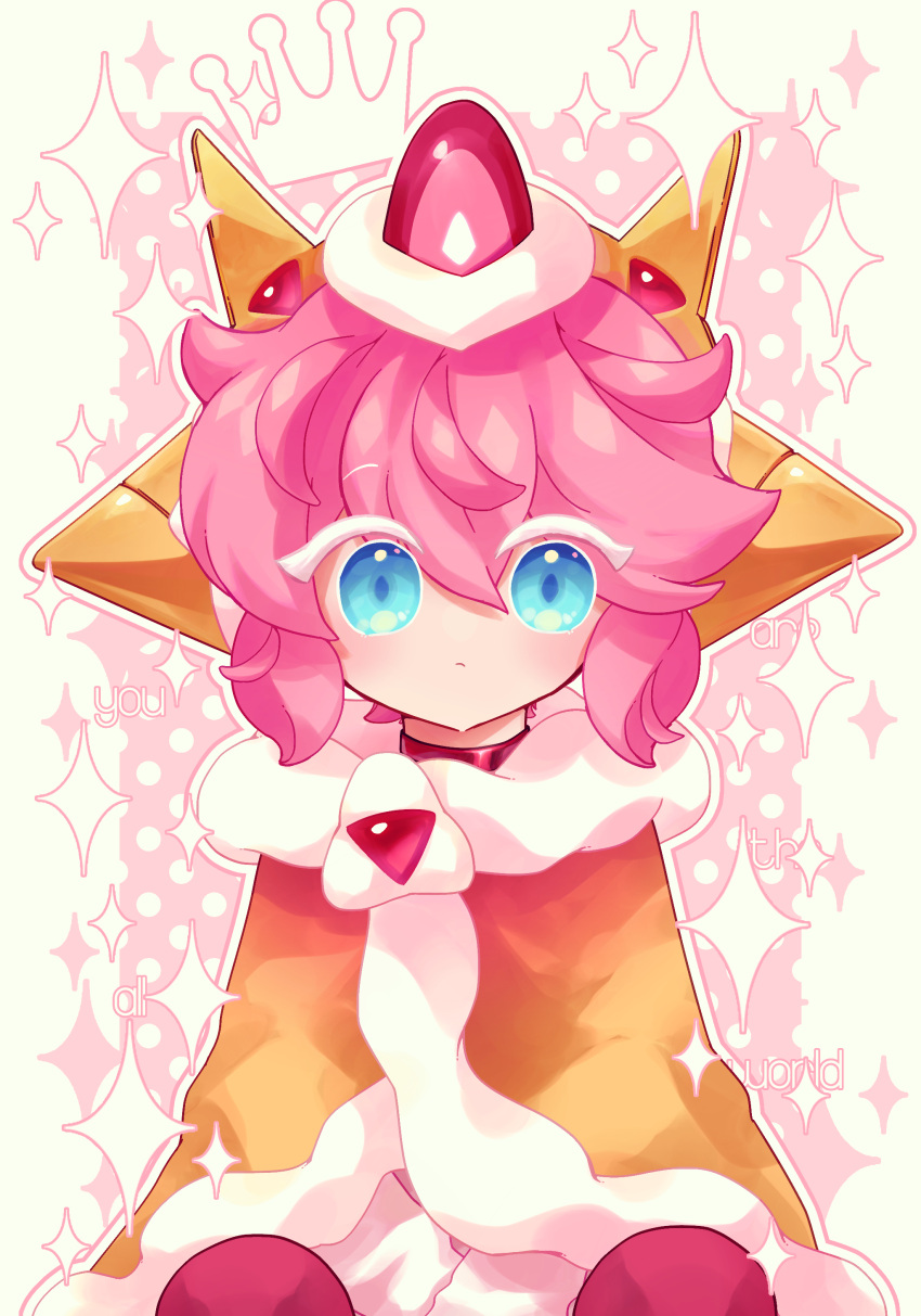 1other, absurdres, b4c5ce, blue_eyes, blush, cape, closed_mouth, commentary_request