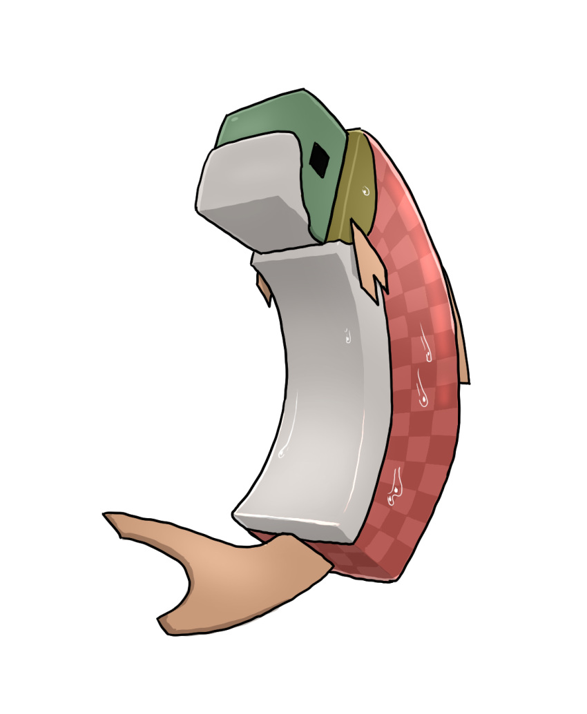 animal, animal_focus, commentary_request, fins, fish, highres, minecraft, minecraft_(style)