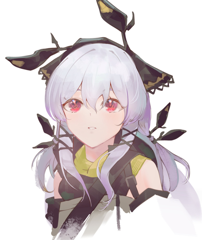1girl, absurdres, arknights, bare_shoulders, black_gloves, detached_sleeves, eyebrows_hidden_by_hair, gloves