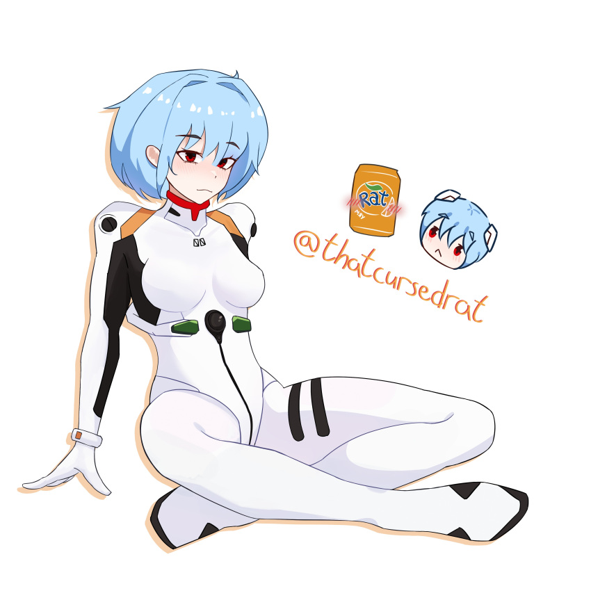 1girl, absurdres, ayanami_rei, blue_hair, bodysuit, highres, neon_genesis_evangelion, red_eyes, solo, thatcursedrat