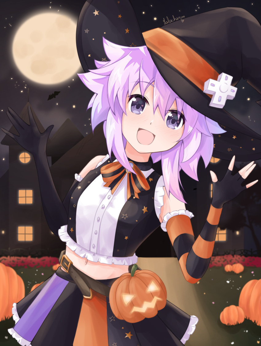 1girl, :d, \||/, absurdres, alternate_costume, artist_name, asymmetrical_gloves, bare_shoulders